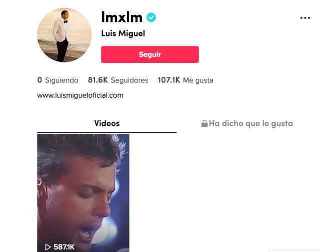 Luis Miguel abrió su cuenta de TikTok, ve su primer video