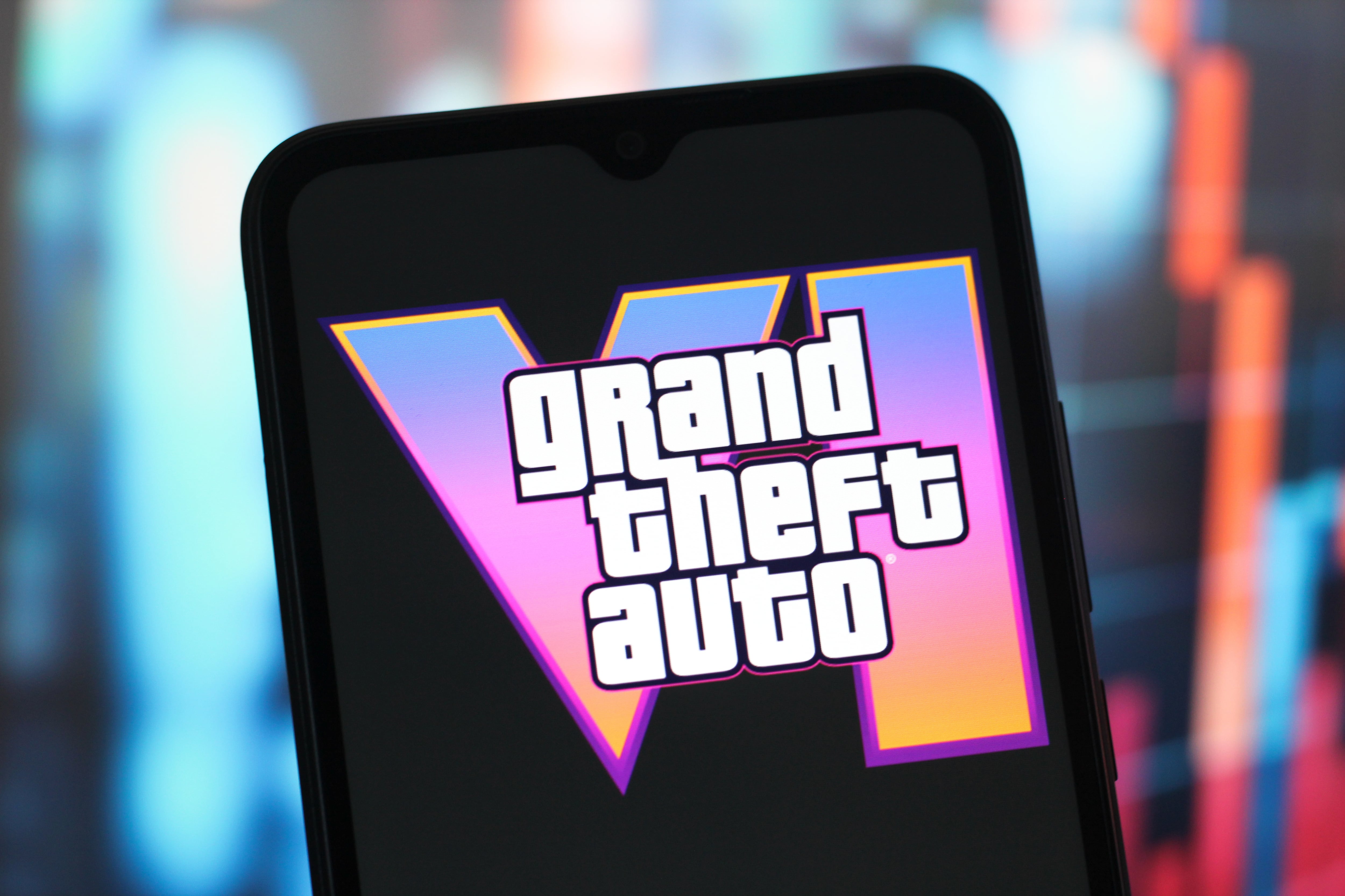 Una pantalla con el logo de GTA