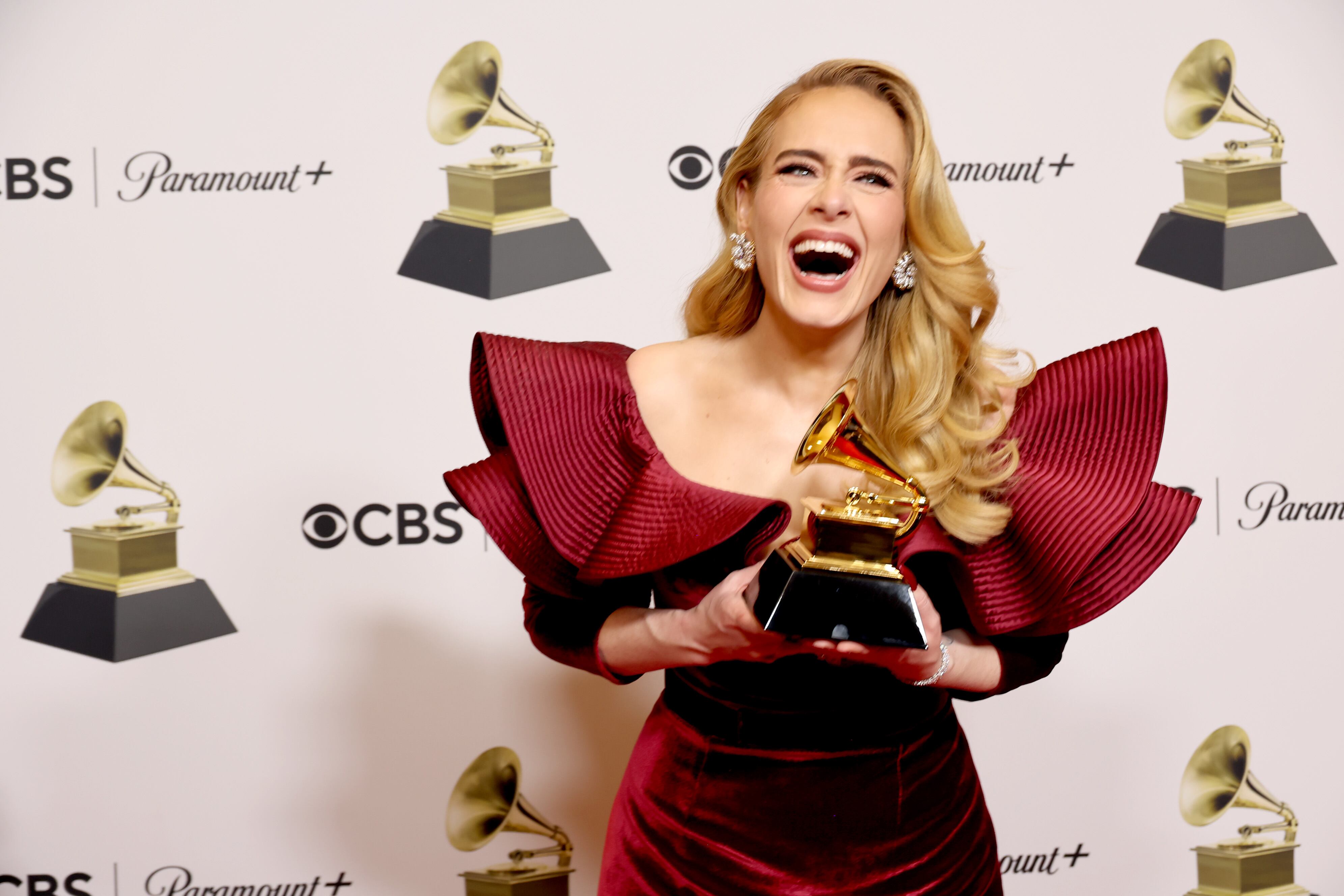 La cantante Adele en la 65ª Entrega Anual del Grammy 2023.