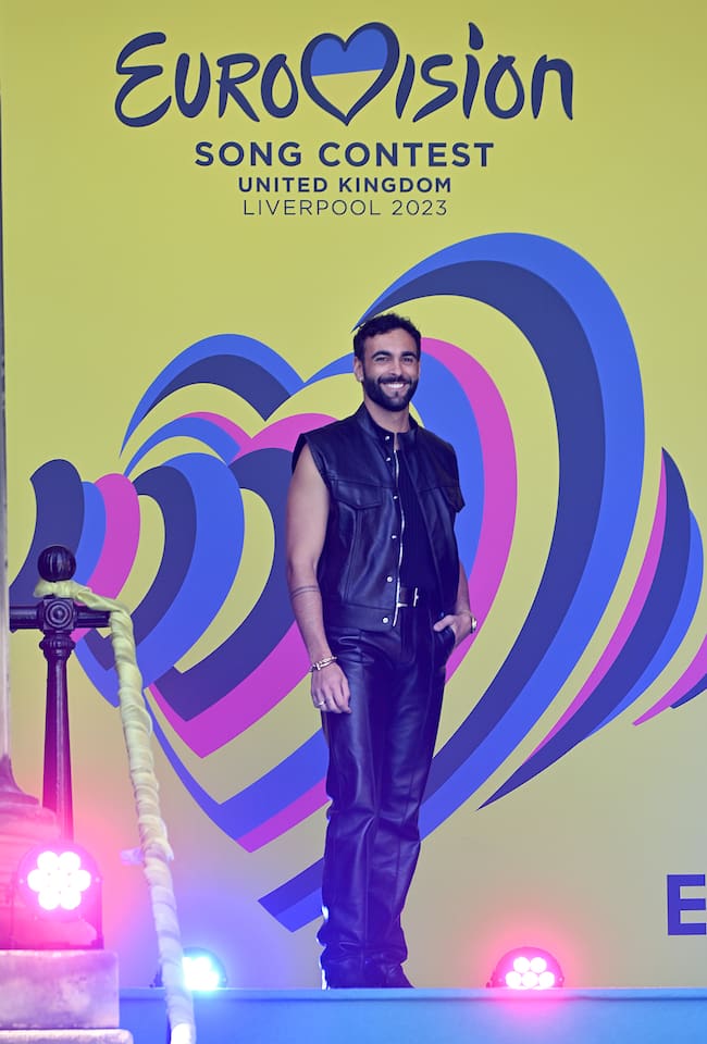 Marco Mengoni, representante de Italia, en la inauguración del Festival de Eurovisión 2023.