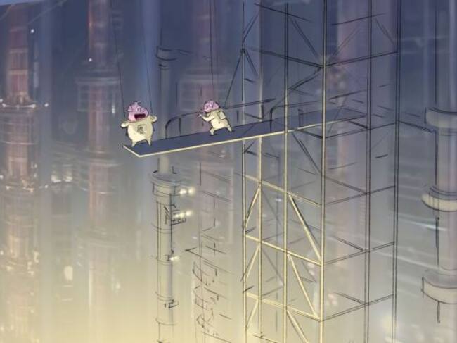 Concept Art de Rosita y Gunter en uno de los números musicales de la cinta.