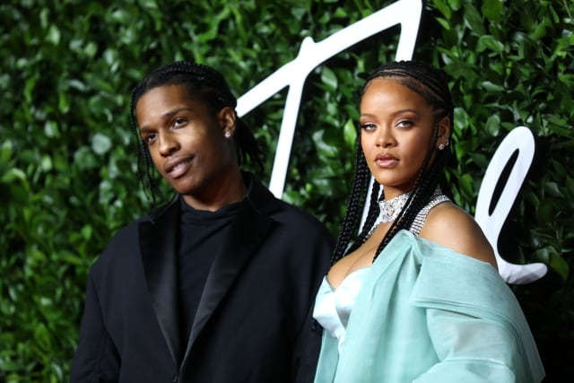 A$AP Rocky y Rihanna en The Fashion Awards de 2019