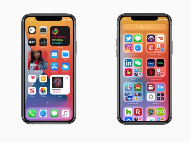 Organización de las páginas y la App Library como repositorio