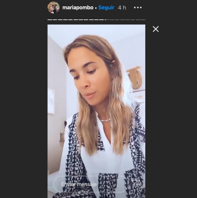 Una captura de stories de María Pombo.