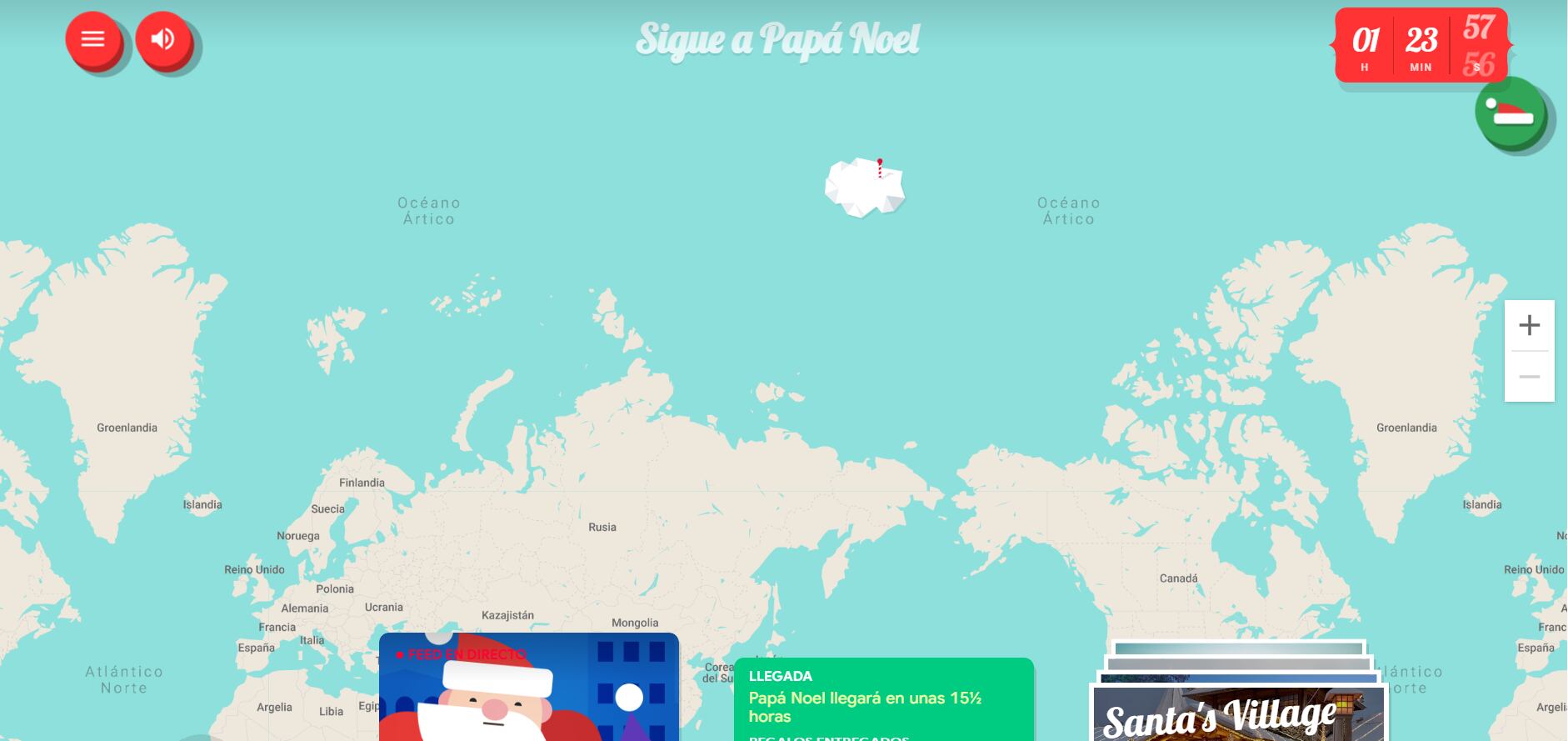 Captura de Santa Tracker // Google