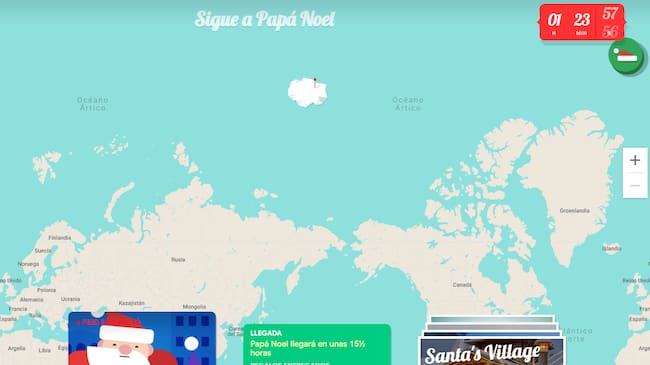 Captura de Santa Tracker // Google