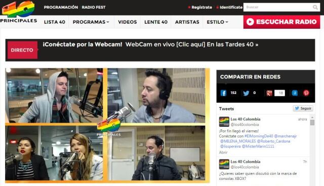 Los 40 Colombia/ Webcam