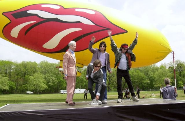 The Rolling Stones: Charlie Watts, Mick Jagger, Ron Wood y Keith Richards, en 2002.