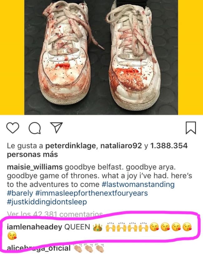 Comentario de Lena Headey en el post de Williams