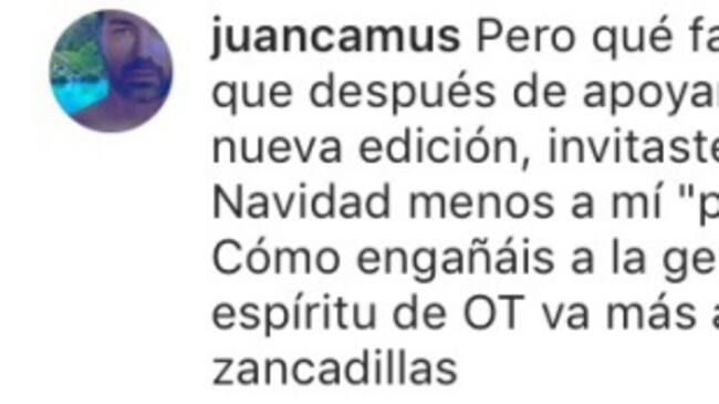 Juan Camus reacciona a la publicación de Noemí Galera
