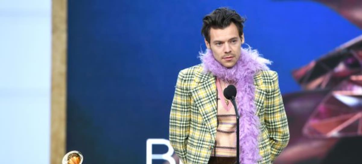 Harry Styles durante la 63 edición de los premios Grammy en marzo de 2021 en Los Ángeles, California