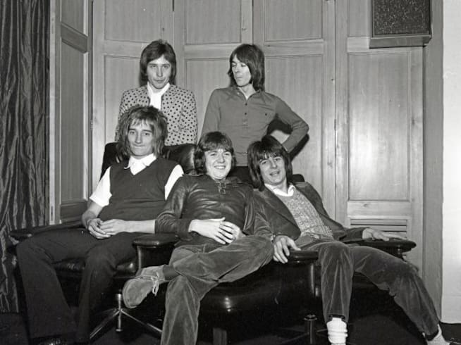 El grupo The Faces: Kenney Jones, Ian McLagan, Rod Stewart, Ronnie Lane y Ron Wood.