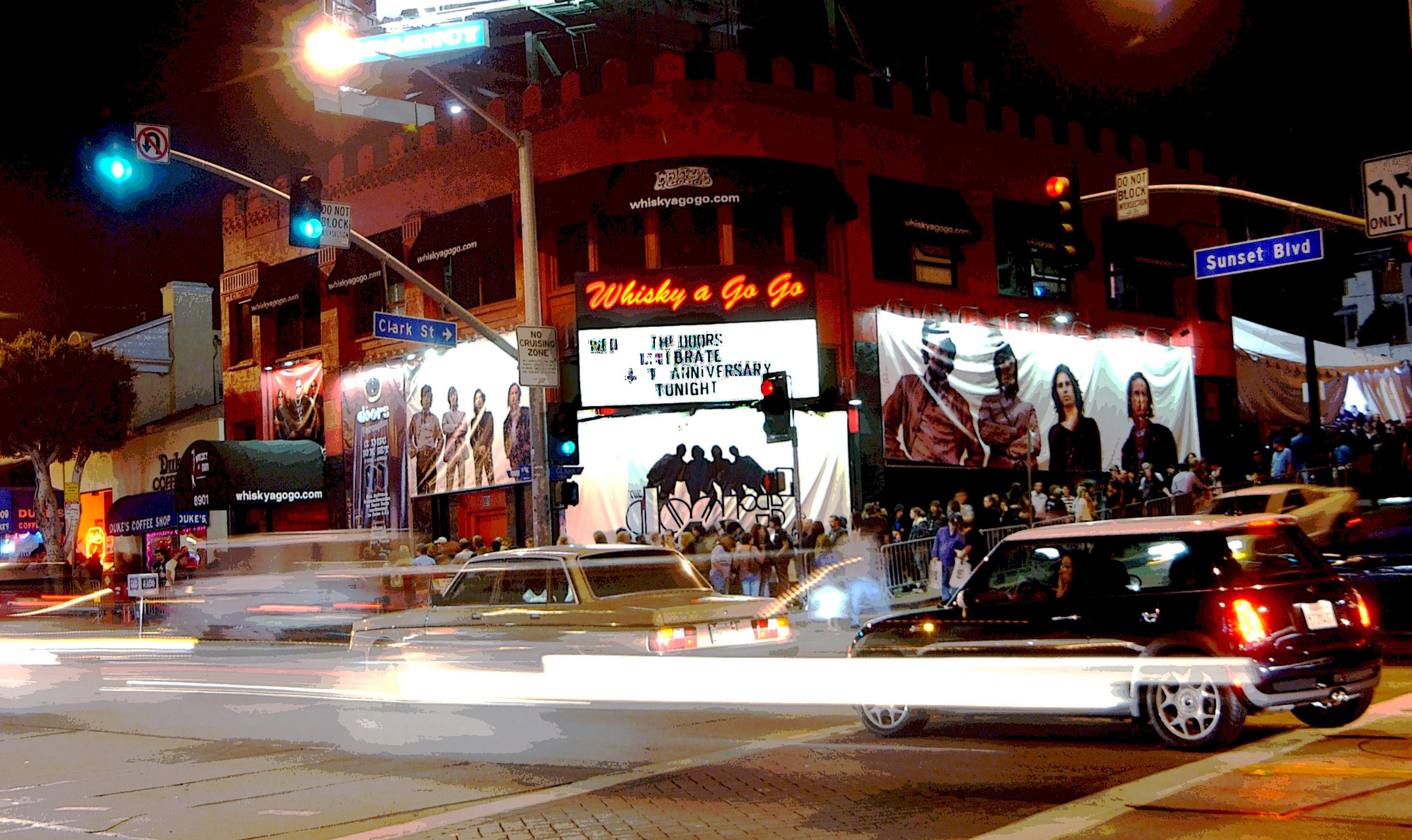 Marquesina de Whisky A Go Go en Sunset Blvd por el 40 aniversario de The Doors