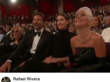 Irina Shayk desata ola de memes por sentarse entre Lady Gaga y Bradley Cooper