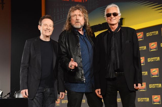 John Paul Jones, Robert Plant y Jimmy Page, miembros de Led Zeppelin, en 2012.