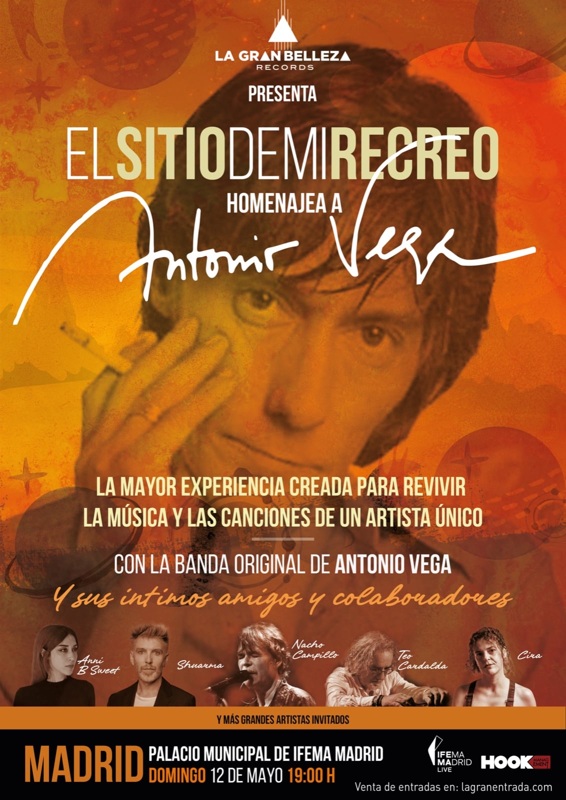 Cartel del concierto homenaje a Antonio Vega en Madrid