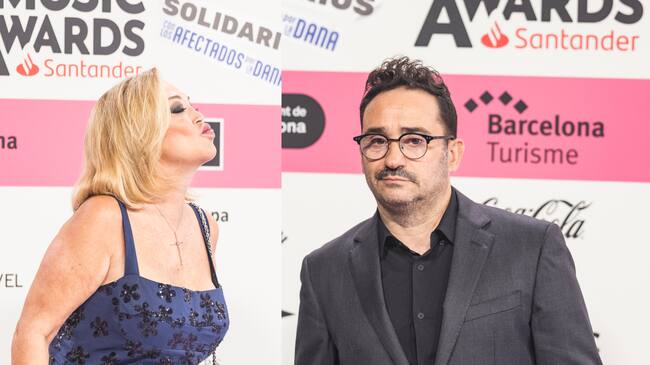 Belén Esteban y J.A. Bayona en la alfombra de LOS40 Music Awards Santander de 2024. / Xavi Torrent | Xavi Torrent / Getty