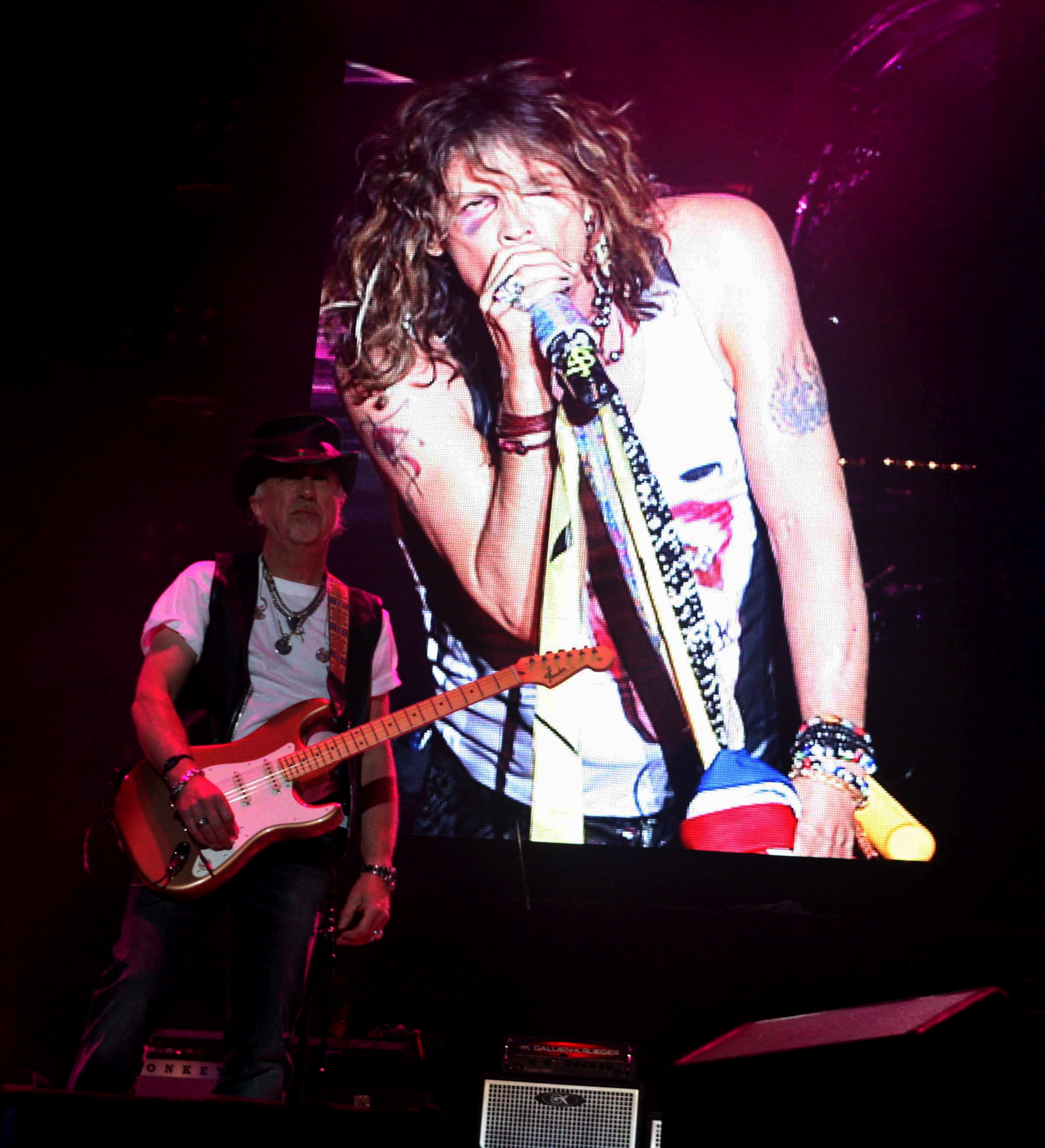 Steven Tyler, vocalista de Aerosmith, en un concierto en Paraguay en 2011