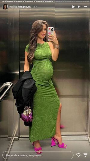 Vestido verde de Violeta Magriñán