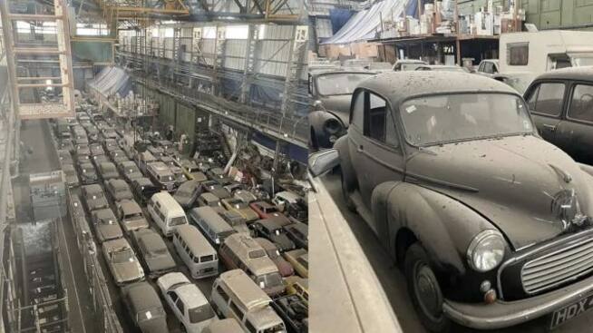 Encuentran bodega abandonada con 175 autos de colección