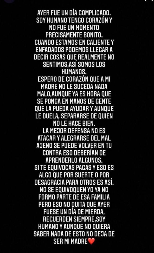 Mensaje de Kiko Rivera un día después del juicio de su madre, Isabel Pantoja.