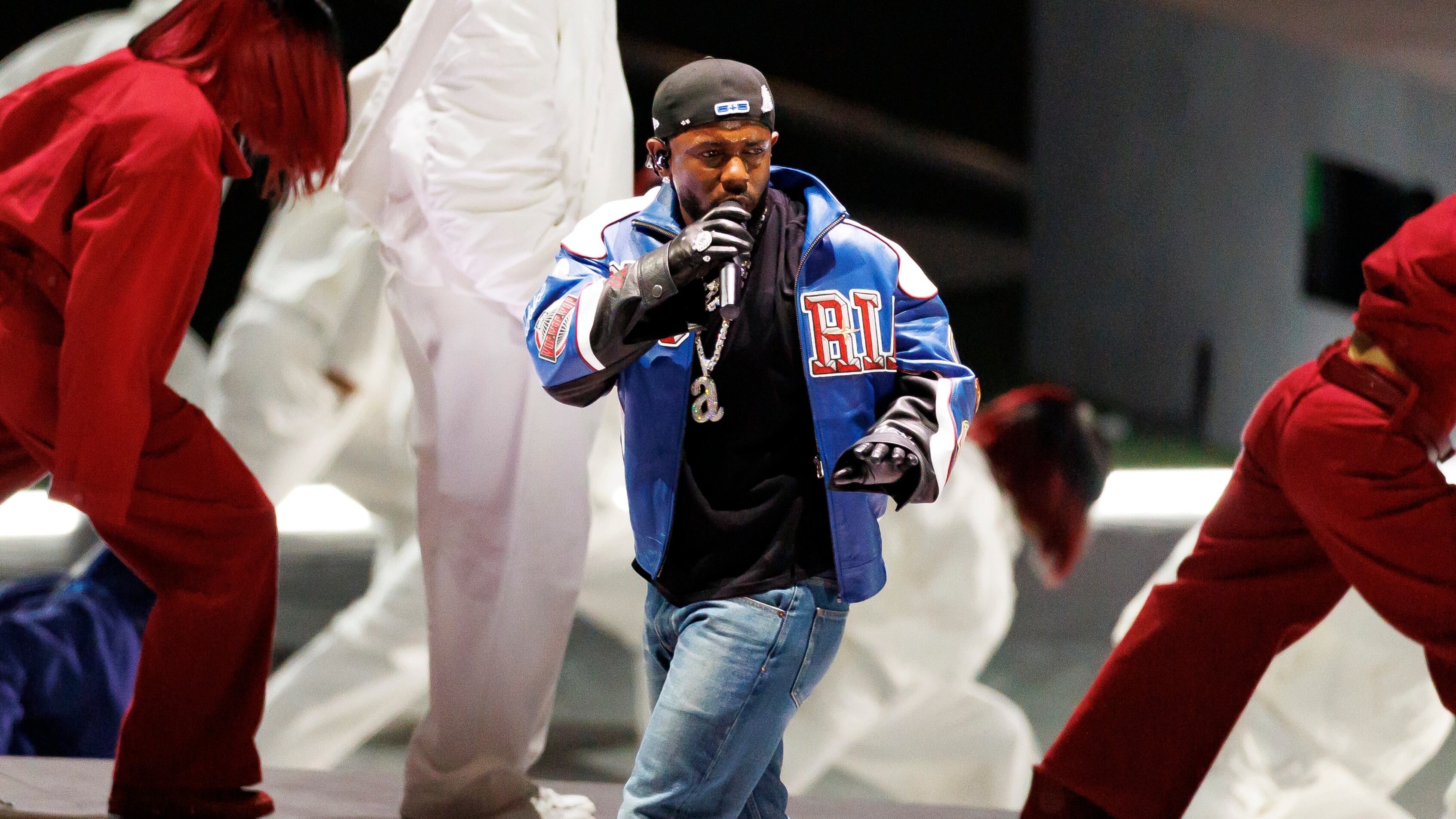 Kendrick Lamar durante su show en la Super Bowl LIX de 2025