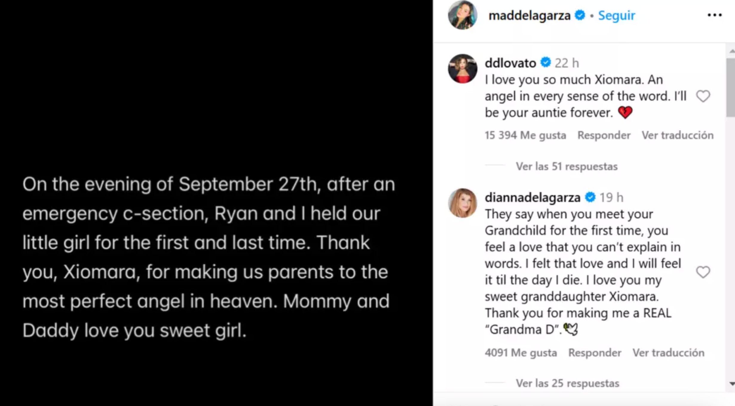 Madison De La Garza, hermana de Demi Lovato, comparte la devastadora pérdida en redes sociales