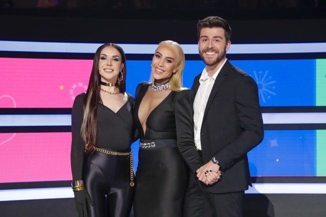 Inés Hernand, Mónica Naranjo y Rodrigo Vázquez en la segunda semifinal del Benidorm Fest.