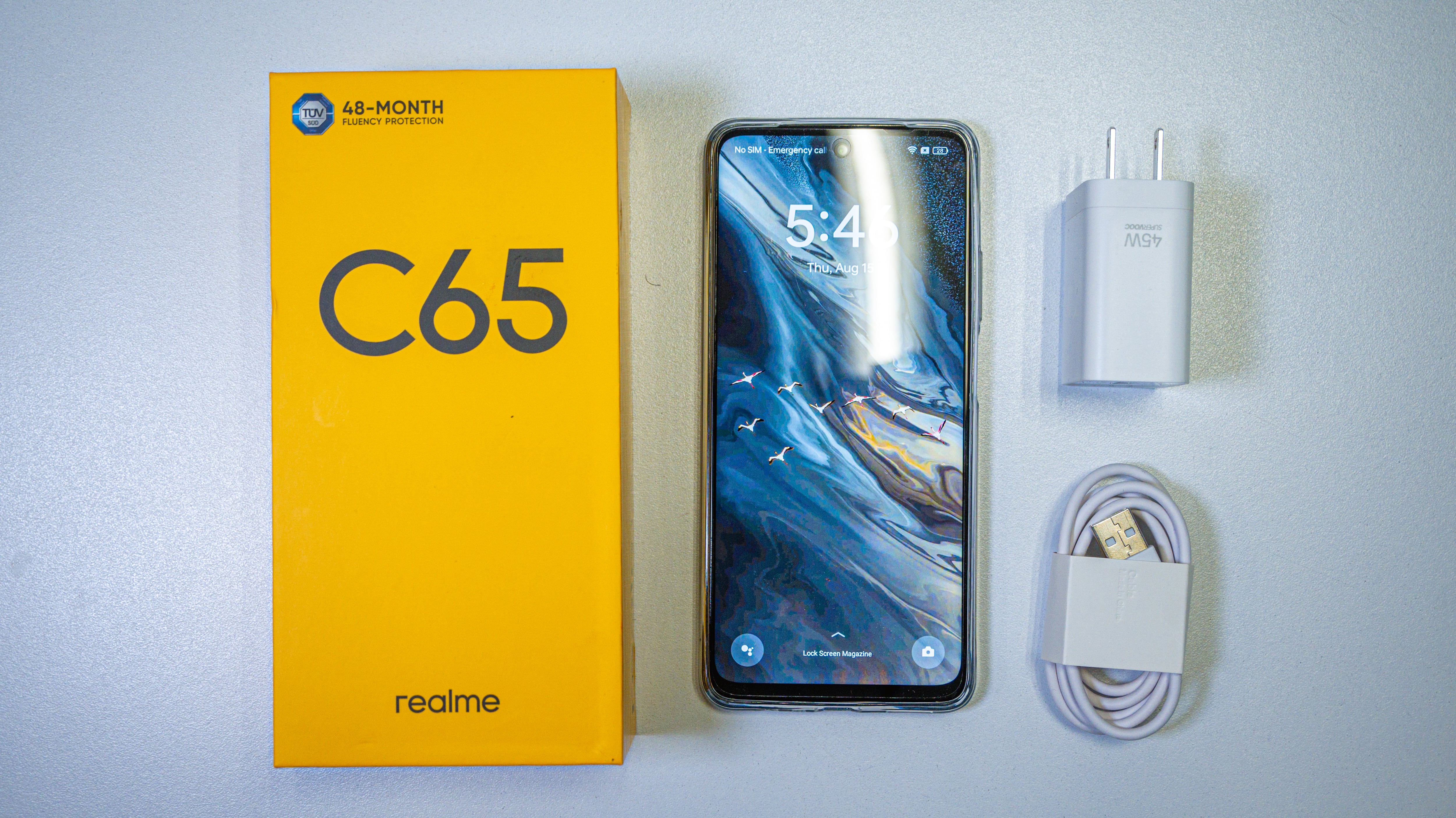 Realme C65 contenido de caja