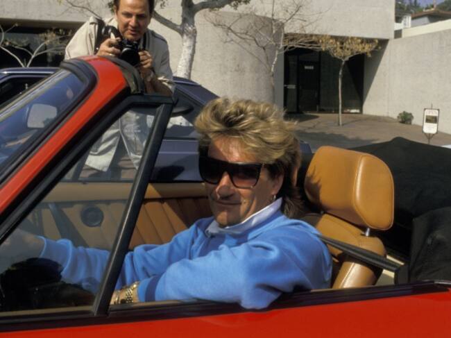 Rod Stewart en Sunset Boulevard, en 1987.
