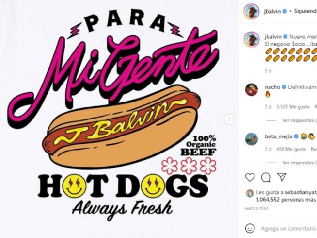 J Balvin lanzó merch oficial con las críticas de Residente llamándolo carrito de Hot Dog