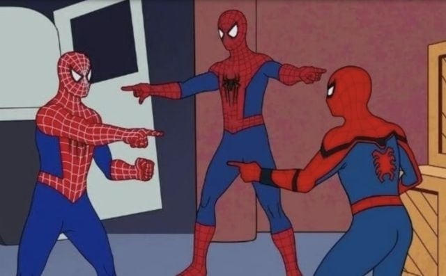 Tom Holland, Tobey Maguire y Andrew Garfield recrean meme de Spider-Man señalándose