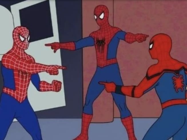 Tom Holland, Tobey Maguire y Andrew Garfield recrean meme de Spider-Man señalándose