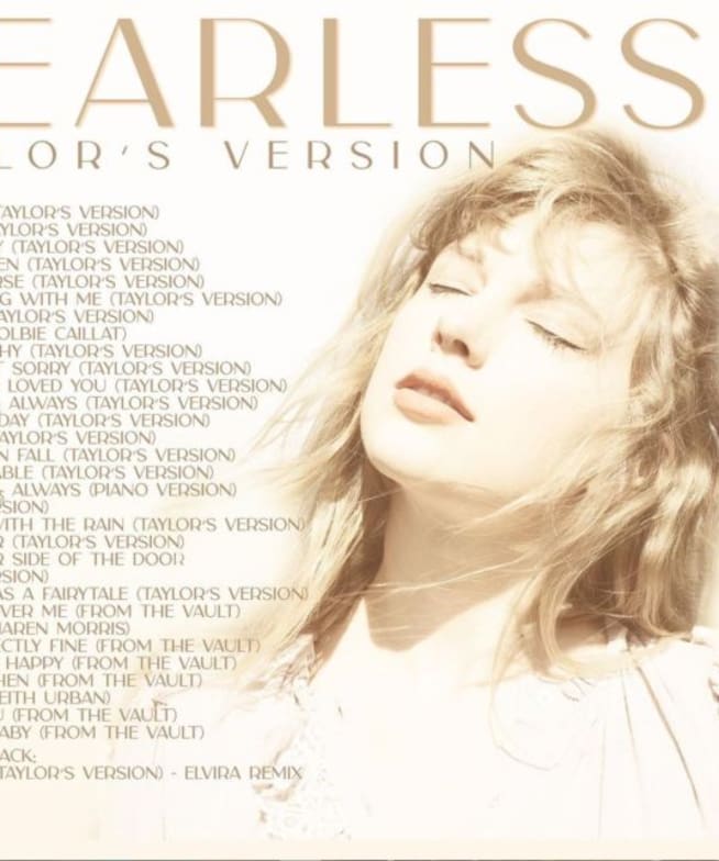 Fearless Taylor&#039;s Version. Lista de canciones del relanzamiento del disco de Taylor Swift