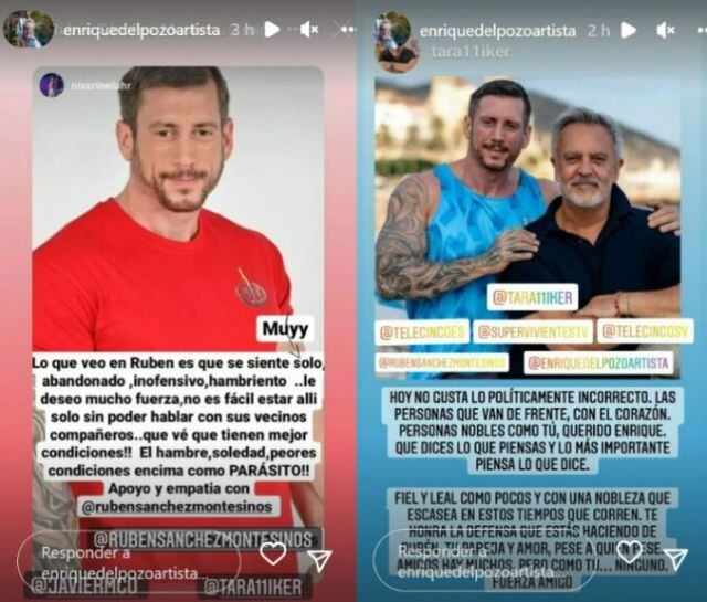 Enrique del Pozo apoya a su novio, Rubén Sánchez Montesinos tras su bronca en 'Supervivientes'.