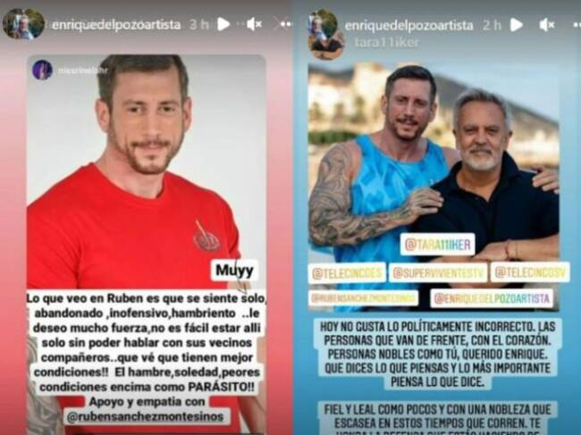 Enrique del Pozo apoya a su novio, Rubén Sánchez Montesinos tras su bronca en 'Supervivientes'.