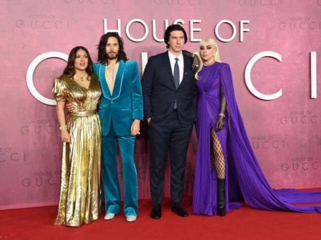 Salma Hayek, Jared Leto, Adam Driver y Lady Gaga en la premiere de 'La Casa Gucci' en Londres