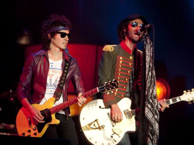 Rubén Pozo y Leiva, integrantes de Pereza, durante un concierto en 2010 en Madrid.