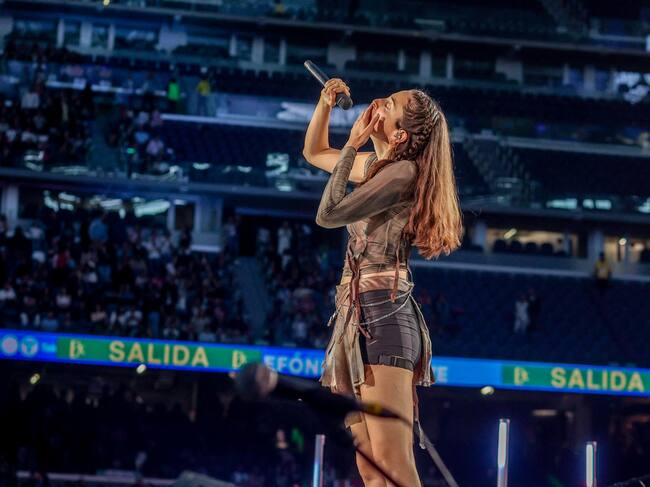 Delaporte ha puesto el acento más electrónico de la velada, con canciones como 'Ni un beso', 'No es el fin del mundo' o 'Un jardín'. (Photo By Ricardo Rubio/Europa Press via Getty Images)