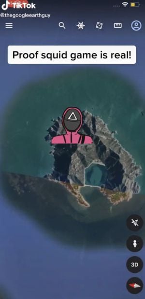 Encuentran isla de El Juego del Calamar en google maps