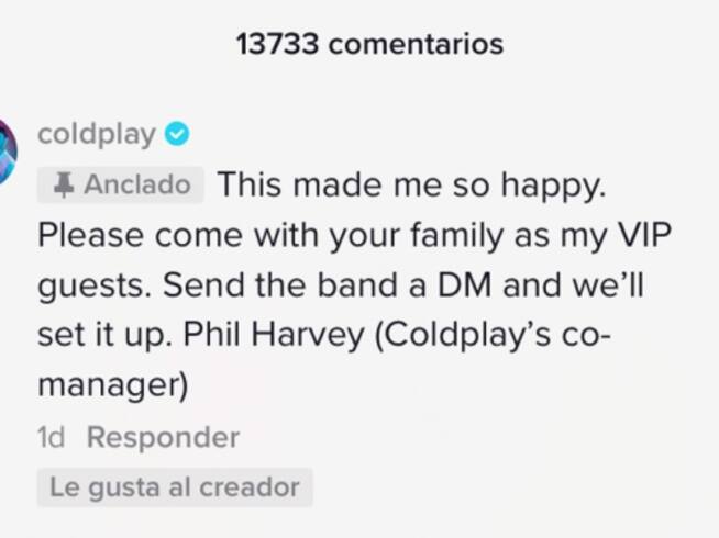 Coldplay regala accesos VIP para niño que se hizo viral por saber que iría a su concierto