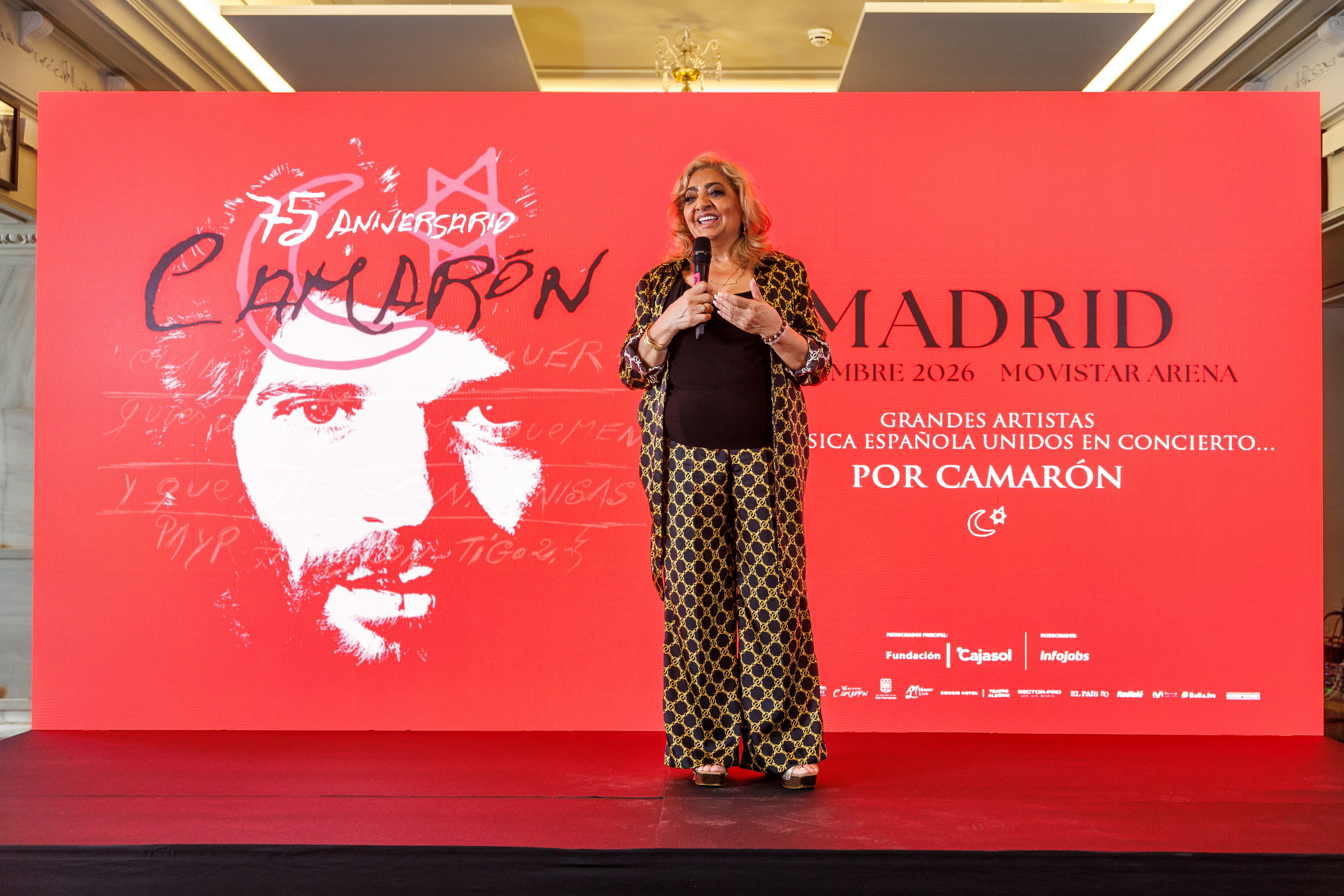 La Chispa, en el evento de presentación del concierto Por Camarón 75 Aniversario en Madrid