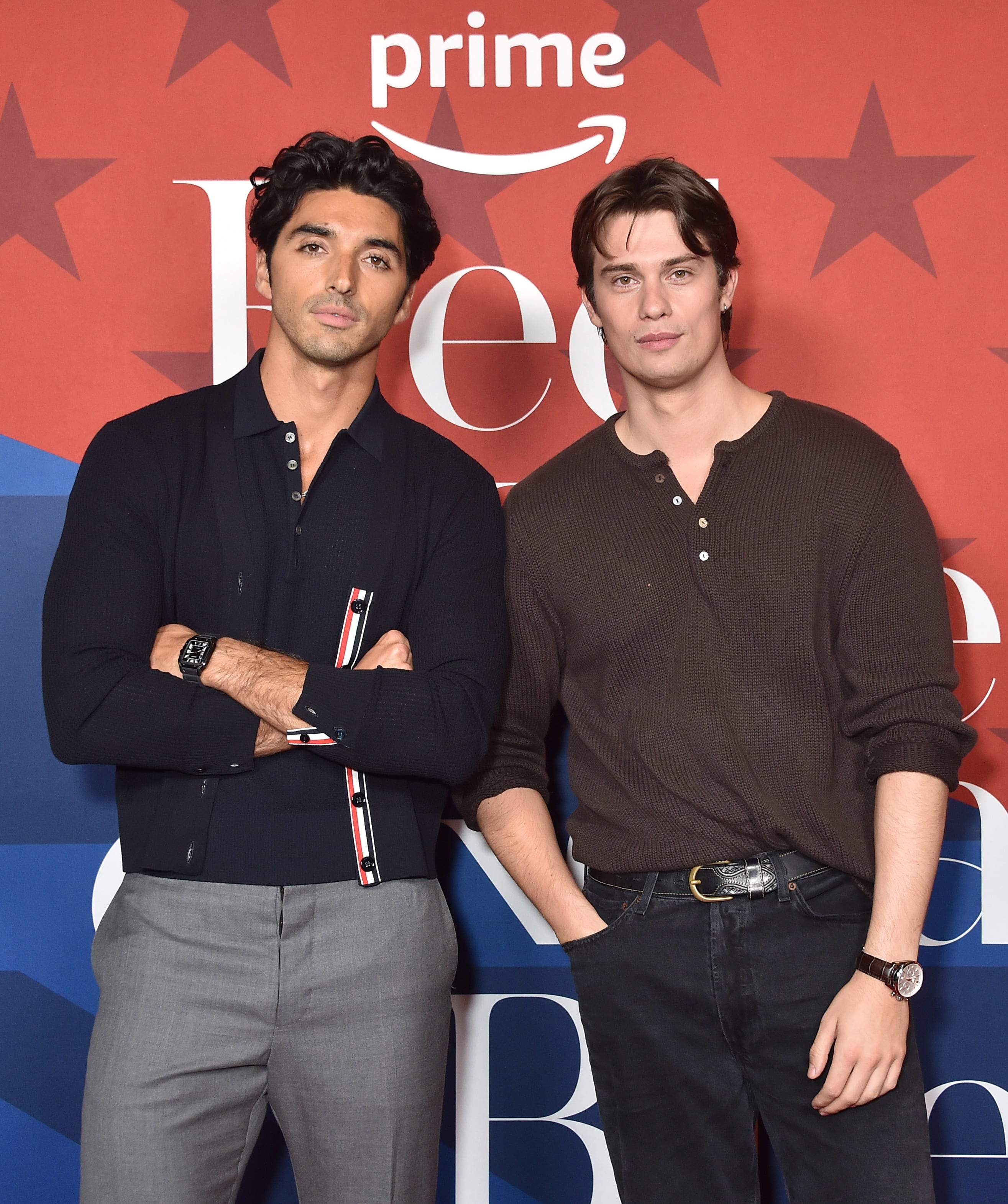 Taylor Zakhar Perez y Nicholas Galitzine en la presentación de la secuela de &#039;Rojo, blanco y sangre azul&#039;.