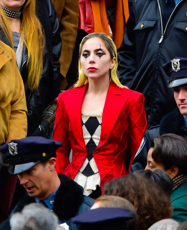 Lady Gaga como Harley Quinn en el rodaje de Joker 2