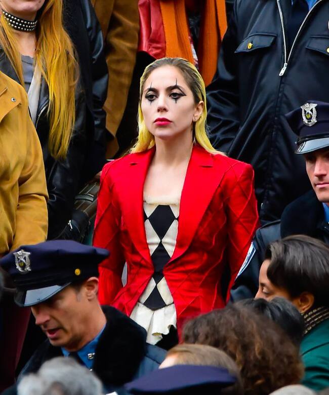 Lady Gaga como Harley Quinn en el rodaje de Joker 2
