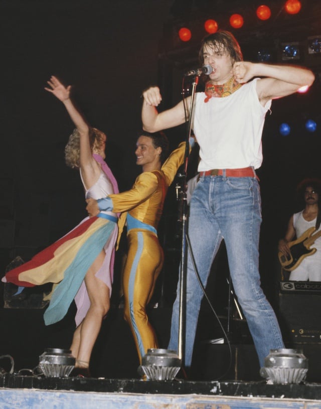 Miguel Bosé, durante un show en Madrid en 1980.