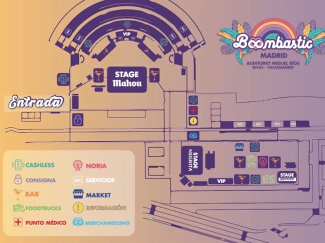 Plano del festival en Rivas-Vaciamadrid.