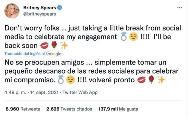 Britney Spears explica por qué cerró su Instagram