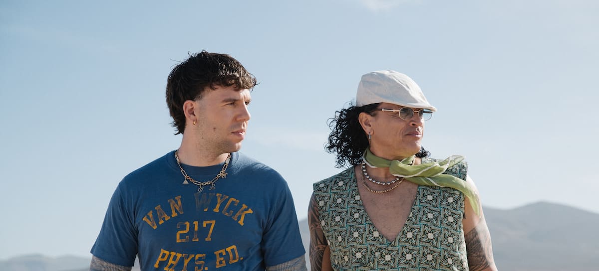 Quevedo y Elvis Crespo en la grabación de 'La Graciosa'