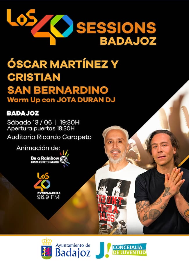 Óscar Martínez y San Bernardino pondrán a bailar a los pacenses en LOS40 Sessions Badajoz.